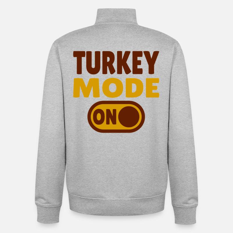 Mode dinde activé - Sweat zippé unisexe en coton bio Stanley/Stella - gris chiné