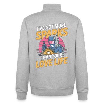 Welder I've Got More Sparks Than Metalwork Welding - Unisex Organic Zip Sweatshirt by Stanley/Stella - heather grey - Back - AI Model Male 185 light (185cm)