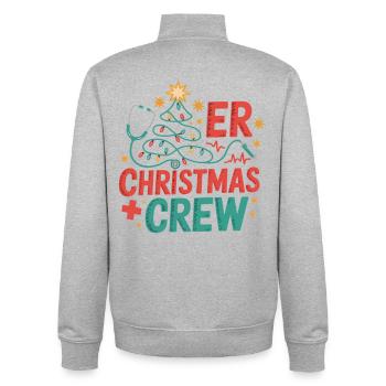 ER Christmas Crew - Unisex Organic Zip Sweatshirt by Stanley/Stella - heather grey - Back - AI Model Male 185 light (185cm)