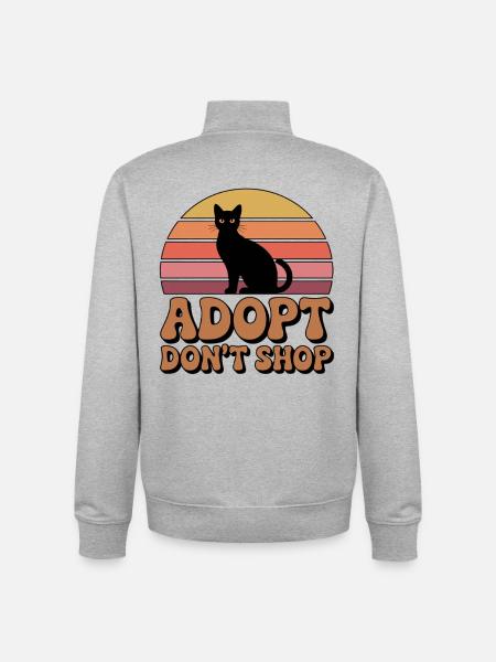 Save Animals: Adopt, Don't Buy - Unisex Organic Zip Sweatshirt by Stanley/Stella - heather grey
