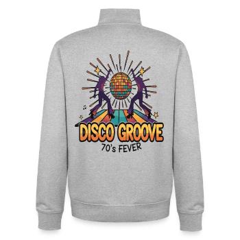 Disco Groove 70s Fever - Unisex Organic Zip Sweatshirt by Stanley/Stella - heather grey - Back - AI Model Male 185 light (185cm)