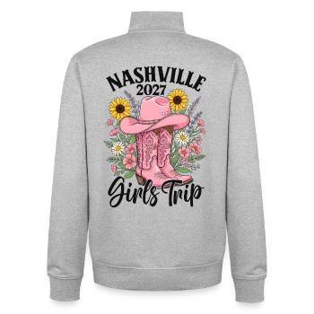 Girls Trip Nashville 2027 - Unisex Organic Zip Sweatshirt von Stanley/Stella - Grau meliert - Hinten - AI Model Male 185 light (185cm)