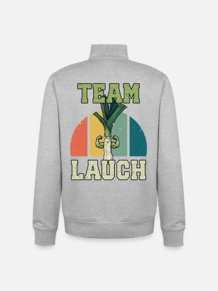 Weightlifter TEAM LAUCH Funny - Unisex Organic Zip Sweatshirt by Stanley/Stella - heather grey