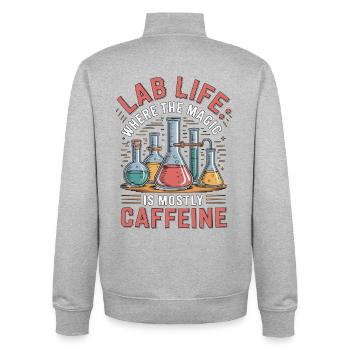 Lab Technician Lab Life Where The Magic Scientist - Unisex Organic Zip Sweatshirt von Stanley/Stella - Grau meliert - Hinten - AI Model Male 185 light (185cm)