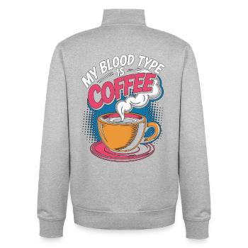 Lab Technician My Blood Type Is Coffee Phlebotomy - Unisex Organic Zip Sweatshirt by Stanley/Stella - heather grey - Back - AI Model Male 185 light (185cm)
