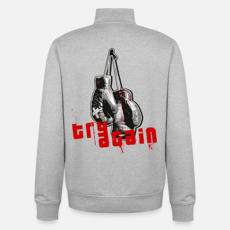 Boxe - Sweat zippé unisexe en coton bio Stanley/Stella - gris chiné