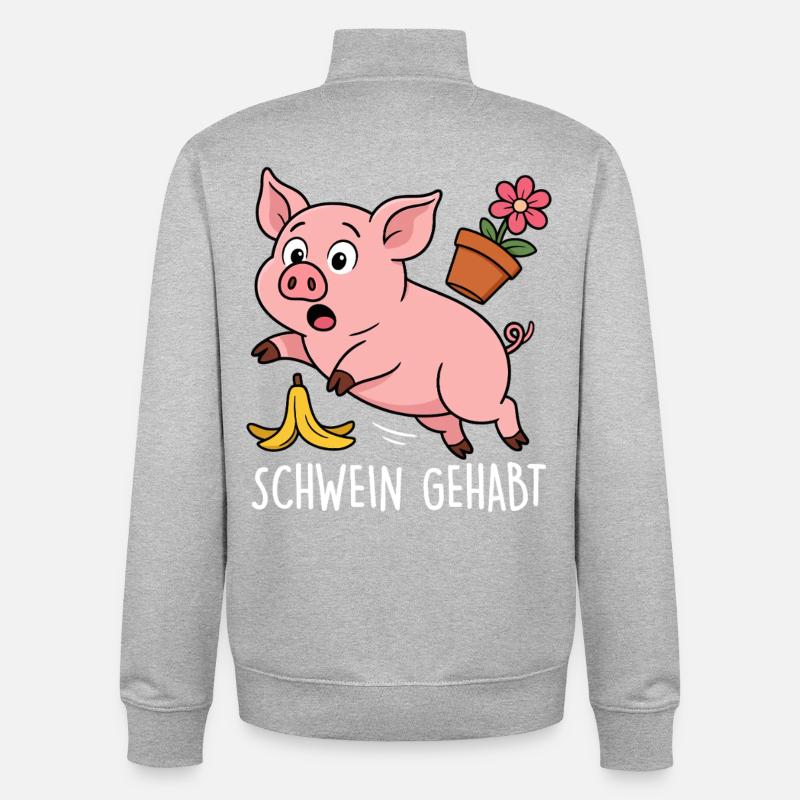 COCHON - Sweat zippé unisexe en coton bio Stanley/Stella - gris chiné