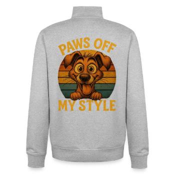 Pfoten weg von meinem Stil - Unisex Organic Zip Sweatshirt von Stanley/Stella - Grau meliert - Hinten - AI Model Male 185 light (185cm)
