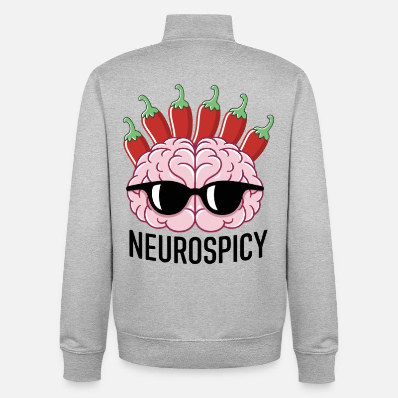 Pepper Brain mit Sonnenbrille - Unisex Organic Zip Sweatshirt von Stanley/Stella - Grau meliert