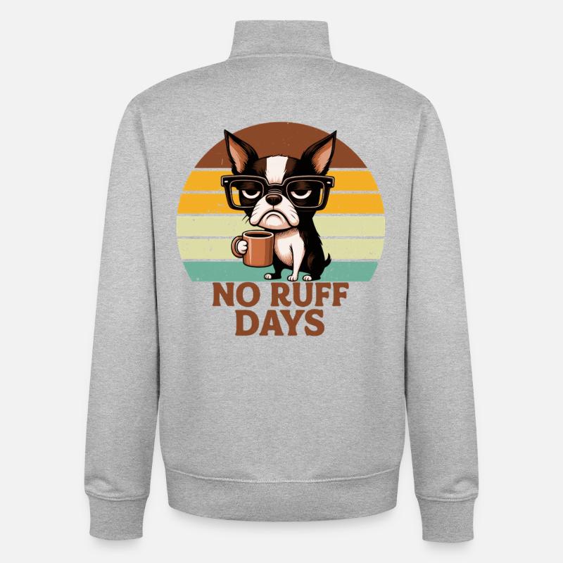 No Ruff Days Hund Kaffee - Unisex Organic Zip Sweatshirt von Stanley/Stella - Grau meliert