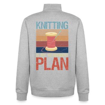 Knitting Is My Retirement Plan Retired Knitting - Unisex Organic Zip Sweatshirt von Stanley/Stella - Grau meliert - Hinten - AI Model Male 185 light (185cm)