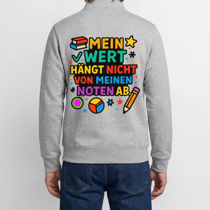 Ma valeur compte, pas mes notes Sweat zippé unisexe en coton bio Stanley/Stella