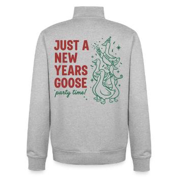 Just A New Years Goose Party Time 2026 - Unisex Organic Zip Sweatshirt by Stanley/Stella - heather grey - Back - AI Model Male 185 light (185cm)