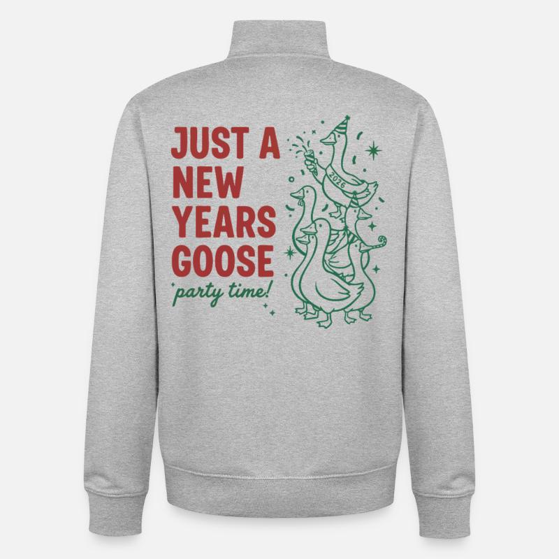 Nur eine Silvester-Gänseparty 2026 - Unisex Organic Zip Sweatshirt von Stanley/Stella - Grau meliert