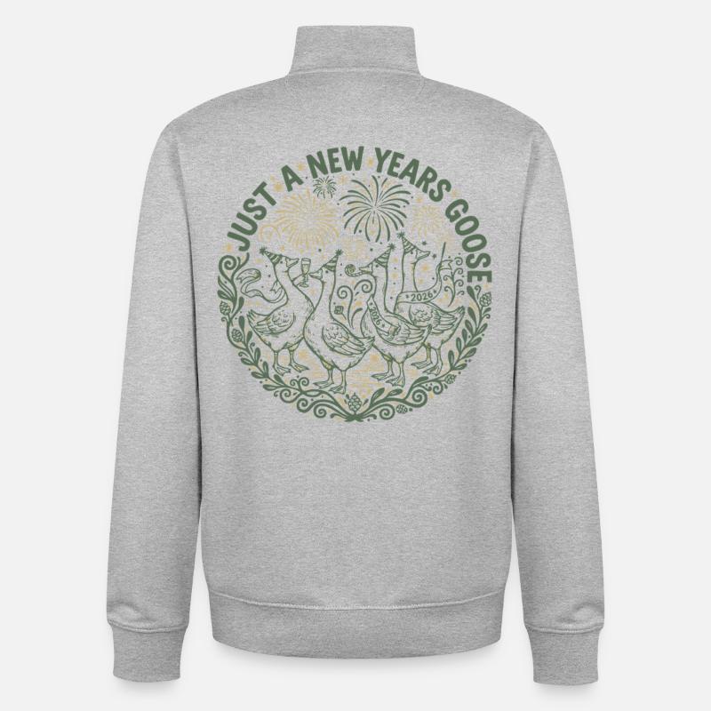Nur eine Silvester-Gansparty 2026 - Unisex Organic Zip Sweatshirt von Stanley/Stella - Grau meliert