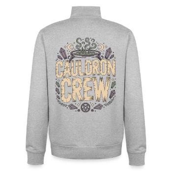 Witchcraft Cauldron Crew Wicca Loves Tarot Reading - Unisex Organic Zip Sweatshirt von Stanley/Stella - Grau meliert - Hinten - AI Model Male 185 light (185cm)