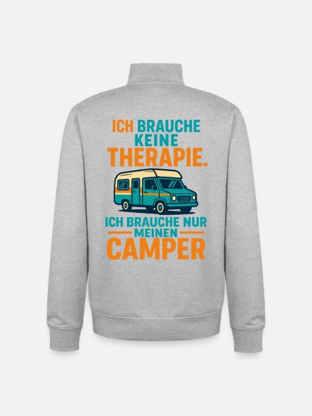 camping slogan camper, i need my camper - Unisex Organic Zip Sweatshirt by Stanley/Stella - heather grey