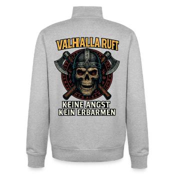 Valhalla appelle guerrier, viking dit chemise - Sweat zippé unisexe en coton bio Stanley/Stella - gris chiné - Dos - AI Model Male 185 light (185cm)