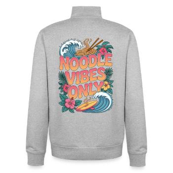 Ambiance ramen Nouilles, Cuisinier Amoureux de la nourriture Cuisinier - Sweat zippé unisexe en coton bio Stanley/Stella - gris chiné - Dos - AI Model Male 185 light (185cm)