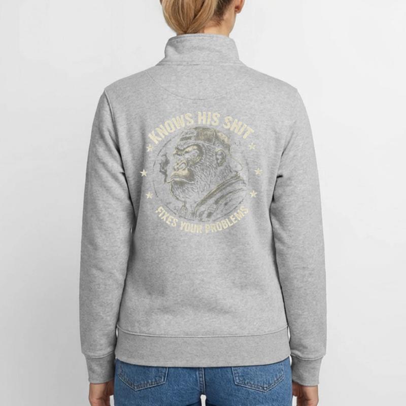 Gorilla Fixer: Problem-Solver Attitude Unisex Organic Zip Sweatshirt von Stanley/Stella
