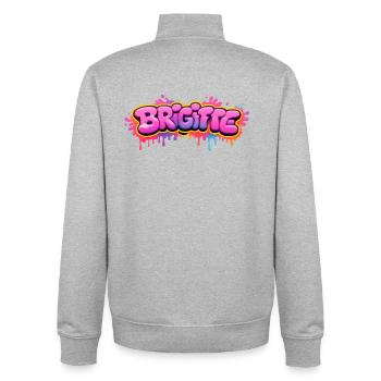 LIAM GRAFFITI NAME FOR PERFECT GIFT PRINTABLE on - Unisex Organic Zip Sweatshirt by Stanley/Stella - heather grey - Back - AI Model Male 185 light (185cm)