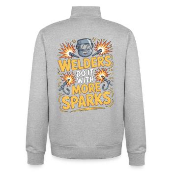Welders Do It With More Sparks Mechanic Welding - Unisex Organic Zip Sweatshirt by Stanley/Stella - heather grey - Back - AI Model Male 185 light (185cm)