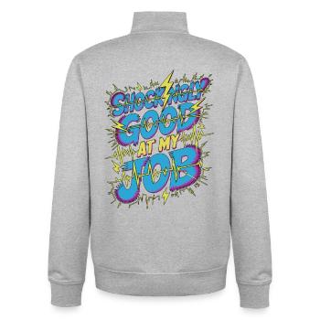 Cardiac Tech Shockingly Good Pacemaker Technician - Unisex Organic Zip Sweatshirt von Stanley/Stella - Grau meliert - Hinten - AI Model Male 185 light (185cm)