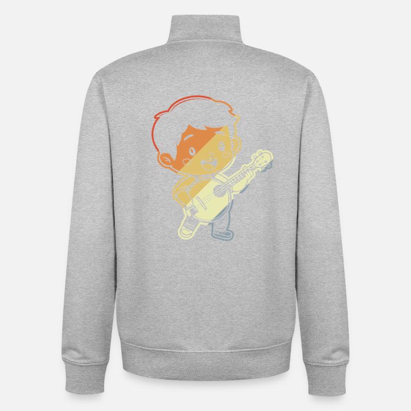 Petit Banjoïste Comic - Sweat zippé unisexe en coton bio Stanley/Stella - gris chiné