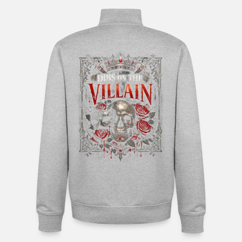 Dark Romance Booktok choisit le méchant - Sweat zippé unisexe en coton bio Stanley/Stella - gris chiné