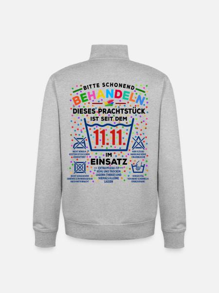 in use since 11.11. | Carnival Costume - Unisex Organic Zip Sweatshirt by Stanley/Stella - heather grey