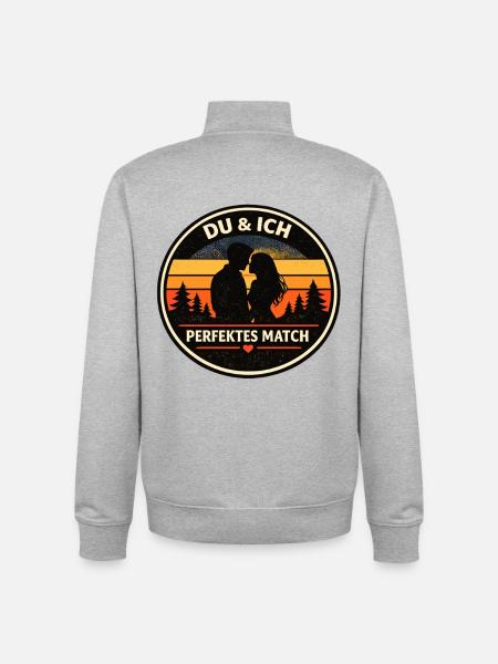 Du & Ich perfektes Match Partnerlook - Unisex Organic Zip Sweatshirt von Stanley/Stella - Grau meliert
