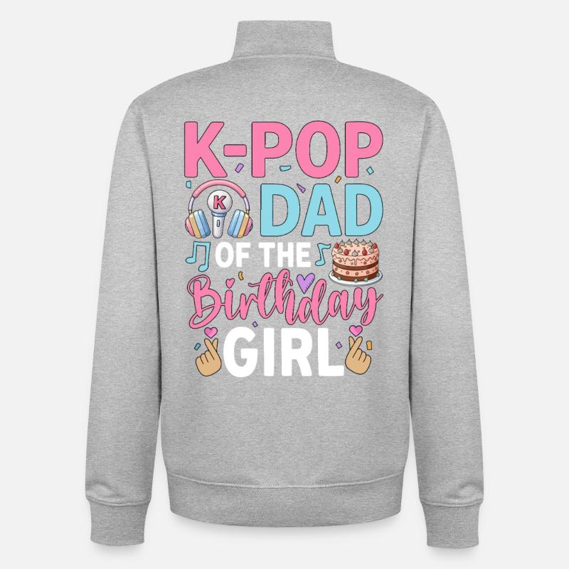 K-Pop Papa de la Fille d’Anniversaire - Sweat zippé unisexe en coton bio Stanley/Stella - gris chiné