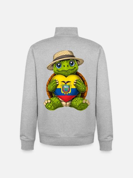 Tortue équatorienne - Sweat zippé unisexe en coton bio Stanley/Stella - gris chiné
