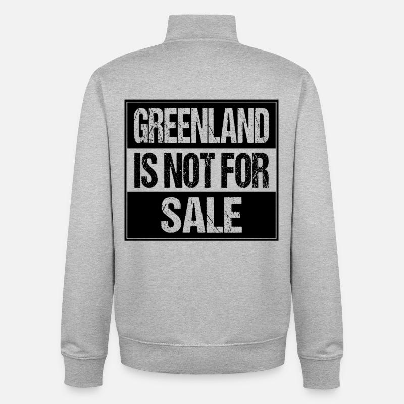 Le Groenland n’est pas à vendre - Sweat zippé unisexe en coton bio Stanley/Stella - gris chiné