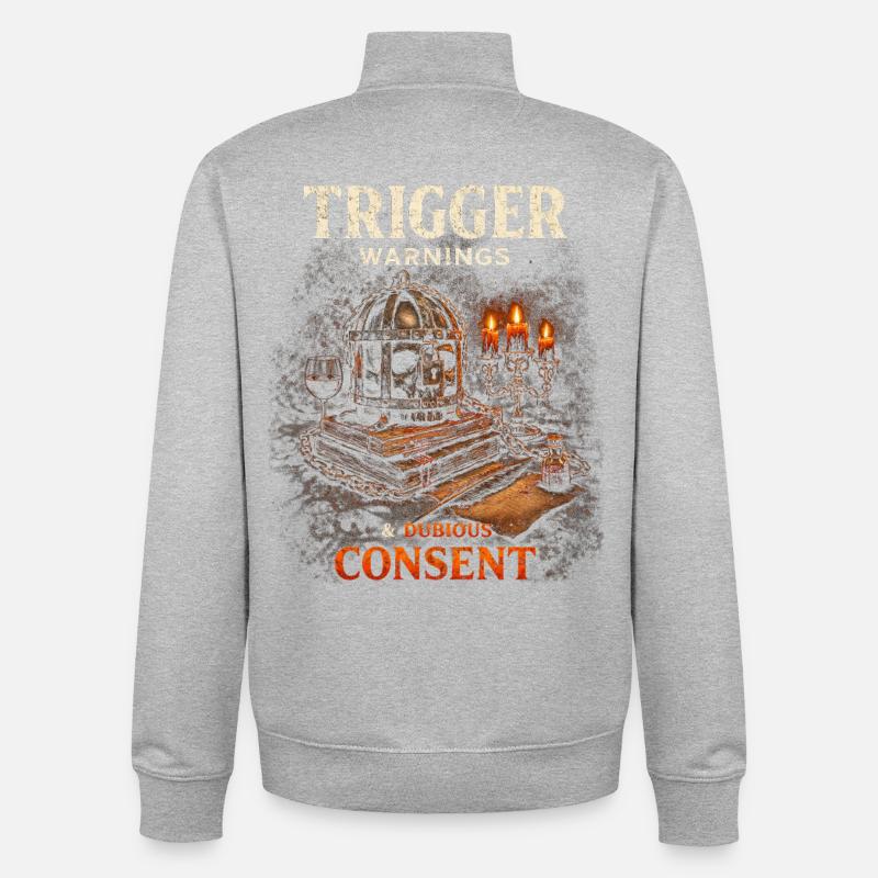 Dark Romance Booktok Trigger Warnings - Unisex Organic Zip Sweatshirt von Stanley/Stella - Grau meliert