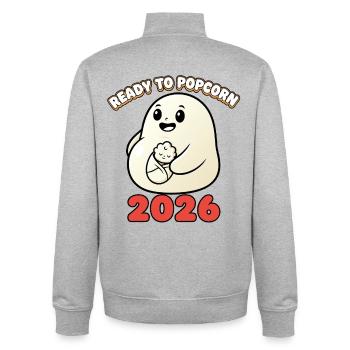 Mom 2026 pregnancy announce mother - Unisex Organic Zip Sweatshirt by Stanley/Stella - heather grey - Back - AI Model Male 185 light (185cm)