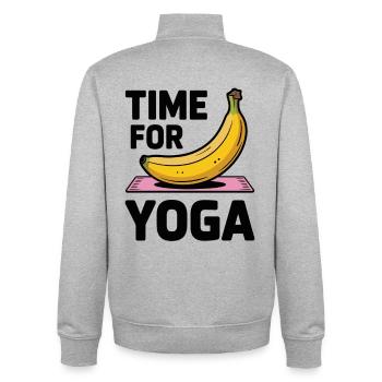 La banane dans le yoga : l’heure du flow - Sweat zippé unisexe en coton bio Stanley/Stella - gris chiné - Dos - AI Model Male 185 light (185cm)