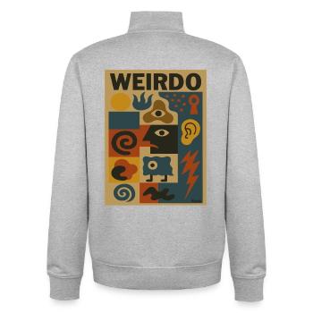 Weirdo Kaleidoscope Pattern - Unisex Organic Zip Sweatshirt by Stanley/Stella - heather grey - Back - AI Model Male 185 light (185cm)