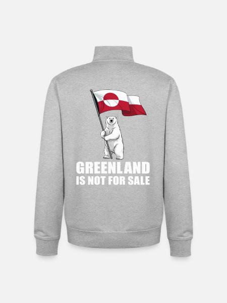 Make America Go Away – Greenland Flag - Unisex Organic Zip Sweatshirt by Stanley/Stella - heather grey