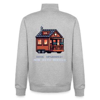 Basic upgrade on wheels | Tiny House - Unisex Organic Zip Sweatshirt by Stanley/Stella - heather grey - Back - AI Model Male 185 light (185cm)