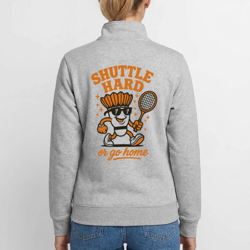 Navette Difficile | Motivation du badminton Sweat zippé unisexe en coton bio Stanley/Stella