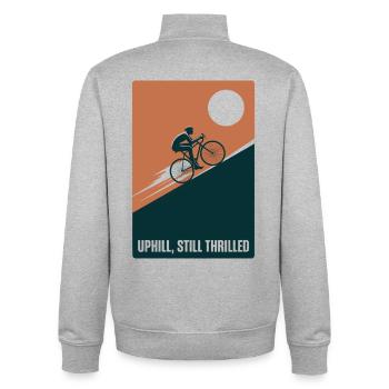 Bergauf und trotzdem begeistert | Rennrad - Unisex Organic Zip Sweatshirt von Stanley/Stella - Grau meliert - Hinten - AI Model Male 185 light (185cm)