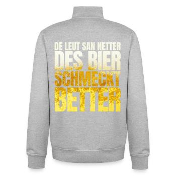 Tyrol Beer tastes better - Unisex Organic Zip Sweatshirt by Stanley/Stella - heather grey - Back - AI Model Male 185 light (185cm)