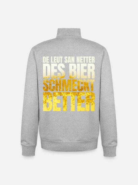 Tyrol Beer tastes better - Unisex Organic Zip Sweatshirt by Stanley/Stella - heather grey