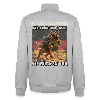 Deutscher Schäferhund Hundehalter Hundeliebhaber  - Unisex Organic Zip Sweatshirt von Stanley/Stella - Grau meliert - Hinten - AI Model Male 185 light (185cm)