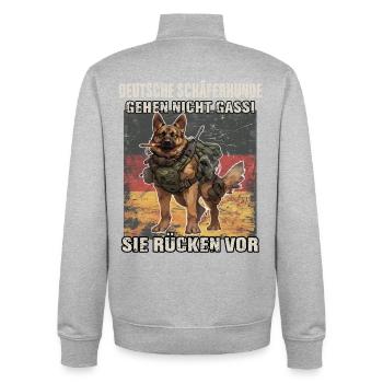 Hunde Sprüche Hundebesitzer Geschenk Schäferhund - Unisex Organic Zip Sweatshirt von Stanley/Stella - Grau meliert - Hinten - AI Model Male 185 light (185cm)