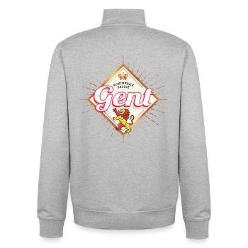 Ghent in Flanders Belgium Retro Europe Souvenir - Unisex Organic Zip Sweatshirt by Stanley/Stella - heather grey - Back - AI Model Male 185 light (185cm)