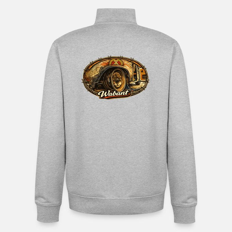 Chariot vintage à roues Wabant Rusty - Sweat zippé unisexe en coton bio Stanley/Stella - gris chiné