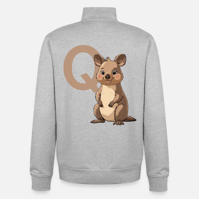 Koala mit Q Mascot-Design - Unisex Organic Zip Sweatshirt von Stanley/Stella - Grau meliert
