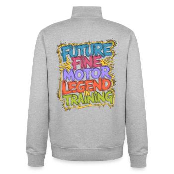 Pediatric OT Future Fine Motor Child Development - Unisex Organic Zip Sweatshirt von Stanley/Stella - Grau meliert - Hinten - AI Model Male 185 light (185cm)